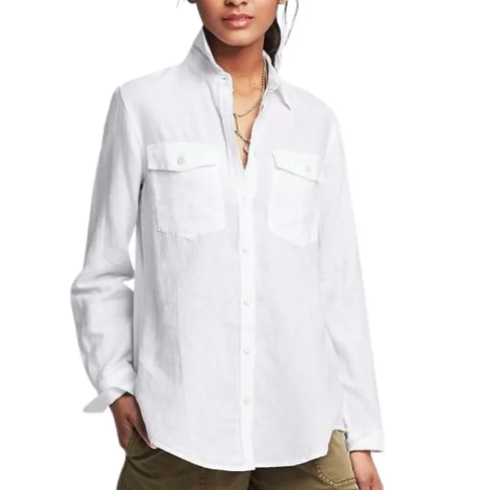 Banana Republic Soft Wash Shirt Linen Cotton Button Down Shirt Sz Small Career - Picture 1 of 9